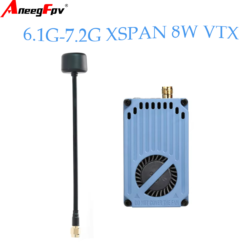 Vtx Video Transmitter - RUSHFPV 6.1‑7.2G 8W X61728 VTXビデオ送信モジュール、円偏波アンテナ付き、長距離FPV RCドローンアクセサリー用