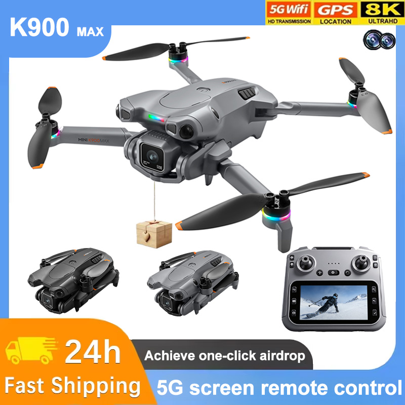 Drone Avion Rc - 2026年新型K900 Maxドローン プロフェッショナル 8K HDデュアルカメラ スクリーンリモコン