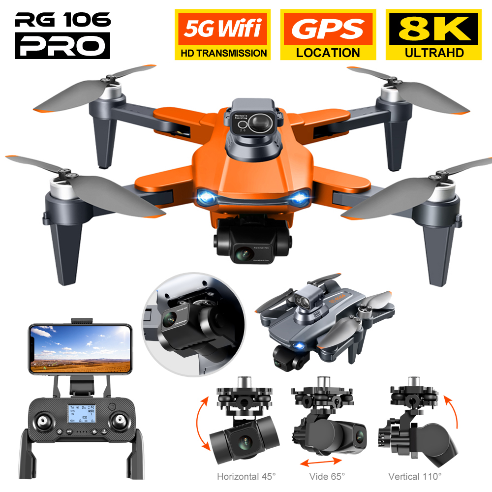 Drone Rc Fpv Manual - ドローンrg106プロ,8k,デュアルカメラ,プロ仕様のGPS,3軸,ブラシレスrc,ヘリコプター,5g,wifi,fpv,クワッドコプター