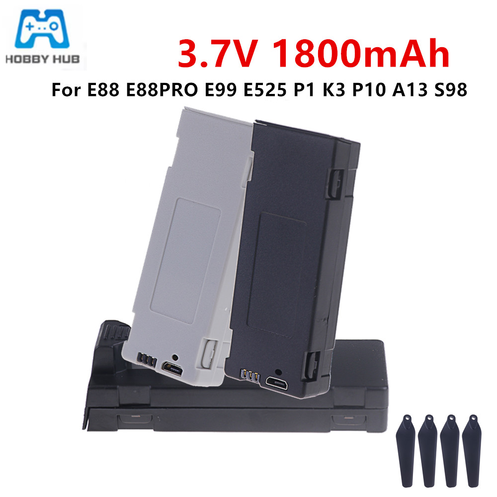 Drone Rc E99 - E88 バッテリー充電式バッテリー 3.7V 1800mAh RC ドローン