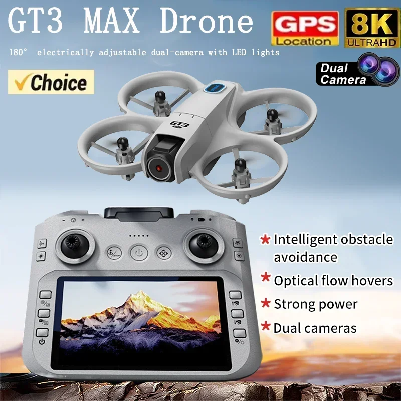 Drone Dji Rc Pro - 2026年新型GT3ミニ LED折りたたみ式ドローン GPS 8K HDデュアルカメラ ブラシレスモーター
