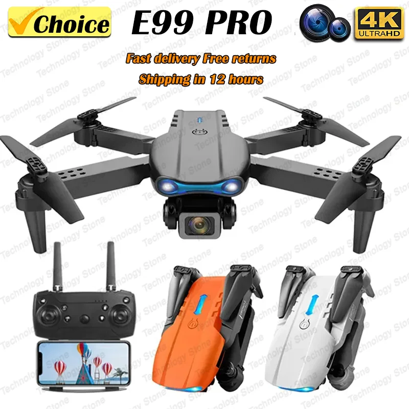 Drone Rc E99 - E99 K3 Pro折りたたみ式ミニドローン 4K HDデュアルカメラ WIFI空撮
