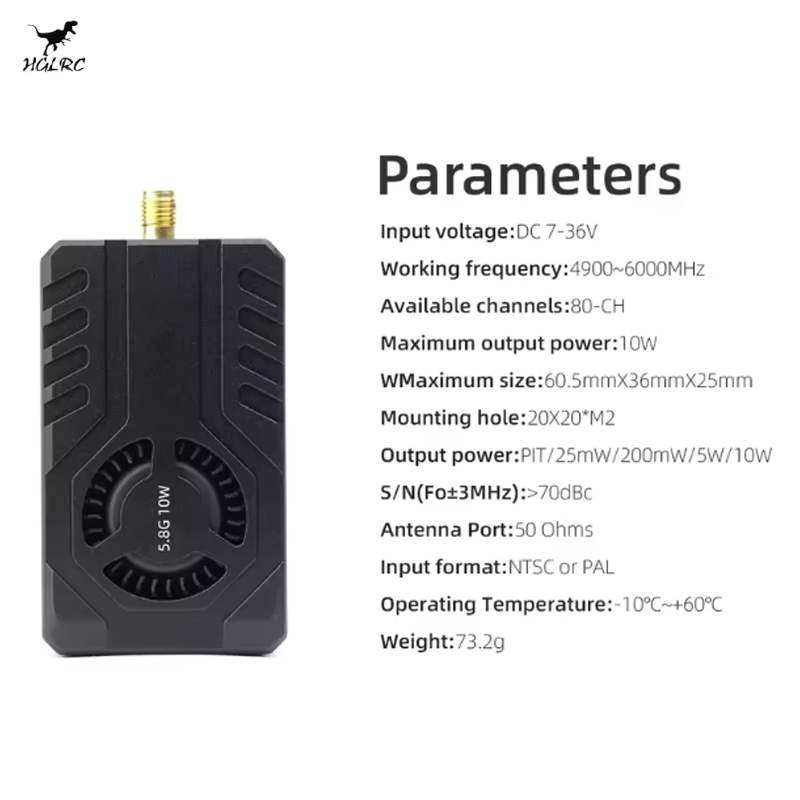 HGLRC 5.8G 10W 調整可能な VTX、FPV レ - Vtx Video Transmitter のレビューと価格