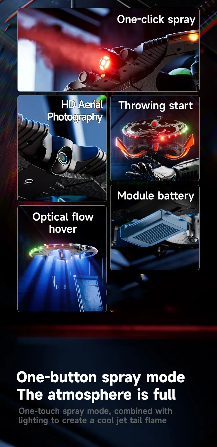 ミニ8K WIFI FPV RCドローン ライトスプレー ヘ - Drone Rc Fpv Manual のレビューと価格