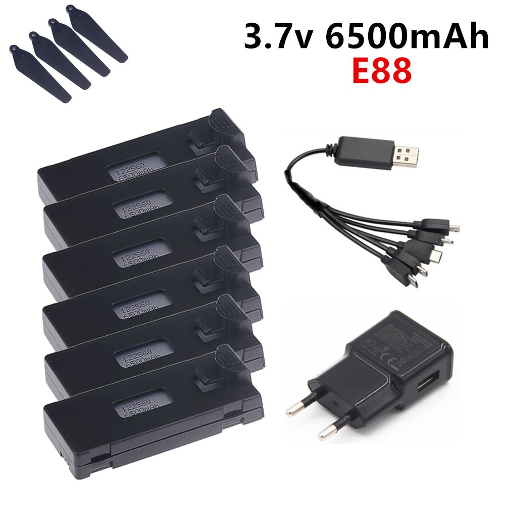 3.7V 6500mAhリポバッテリー E88 E88PRO - Drone Rc E99 のレビューと価格