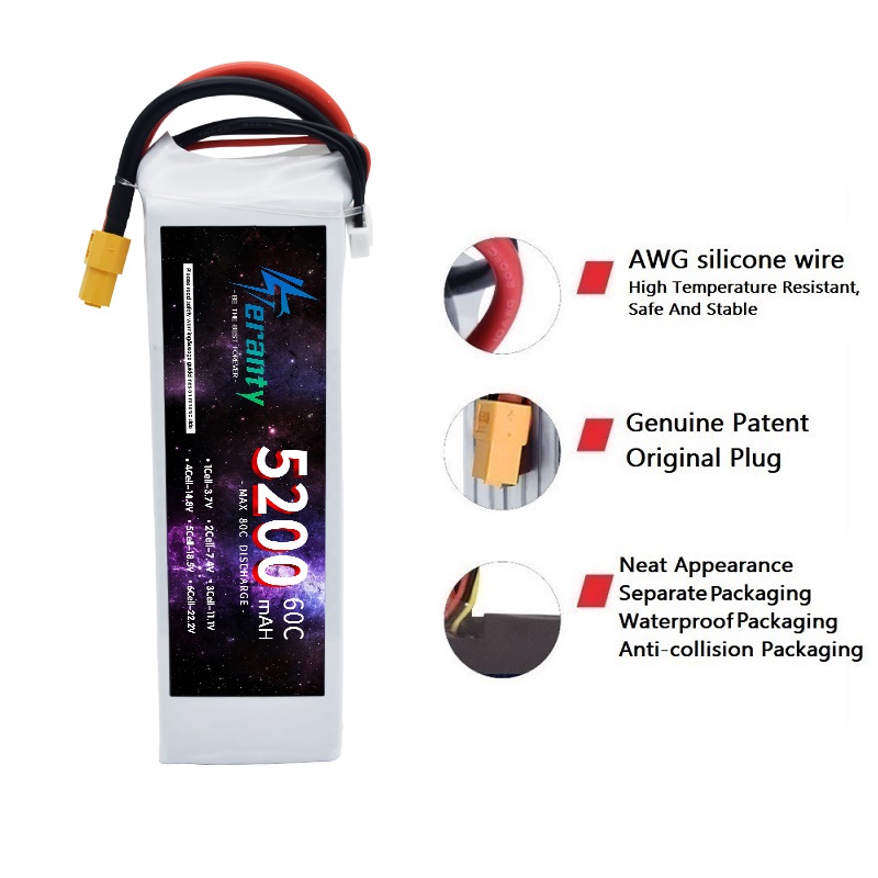 テランティ 3S 5200mAh 60C リポバッテリー 1 - Drone Avion Rc のレビューと価格