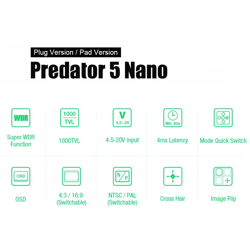 FOXEER Predator V5 Nano 1000TV - Drone Vs Rc Helicopter のレビューと価格