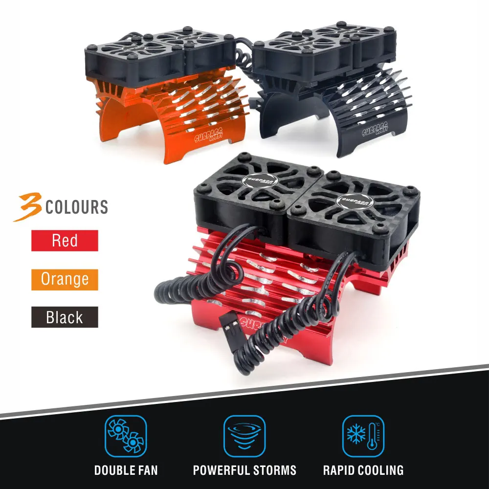 SURPASS HOBBY デュアル冷却ファン金属ヒートシン - Drone Motor Rc Car のレビューと価格